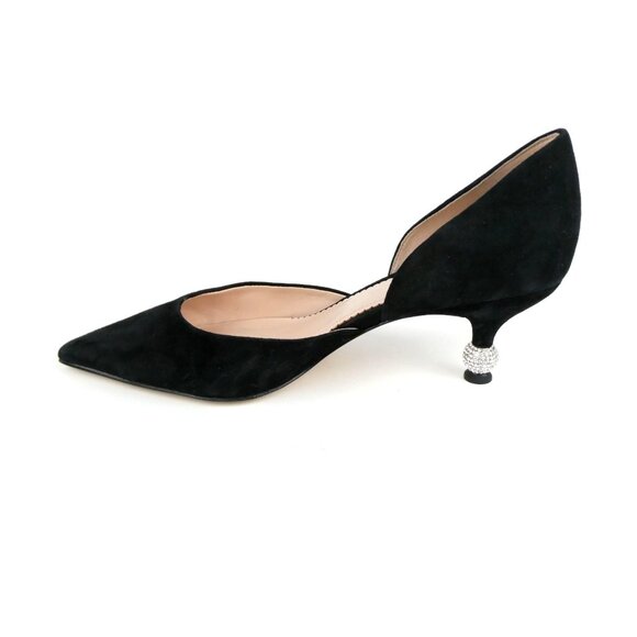 kate spade new york delilah dover pave black suede pumps heels 7.5B - Picture 3 of 11